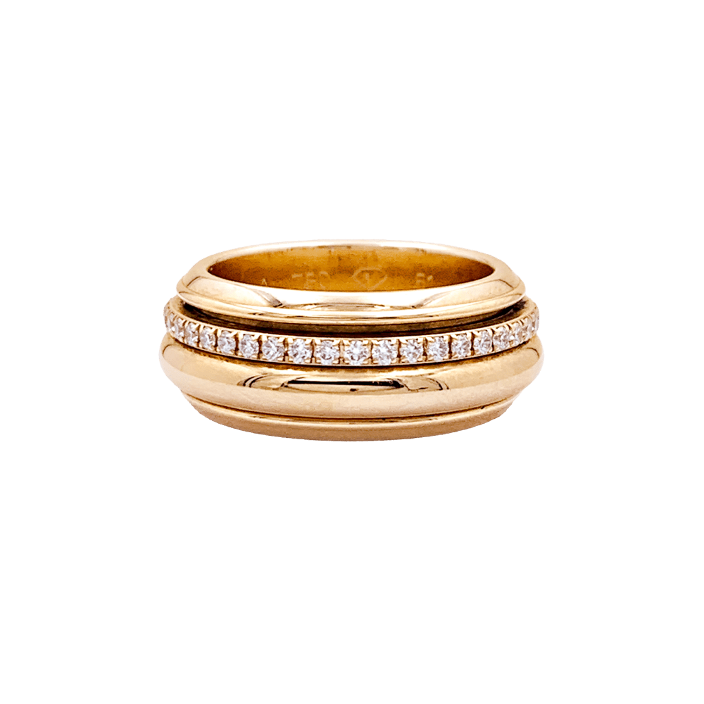 Bague Piaget "Possession" or rose, diamants.