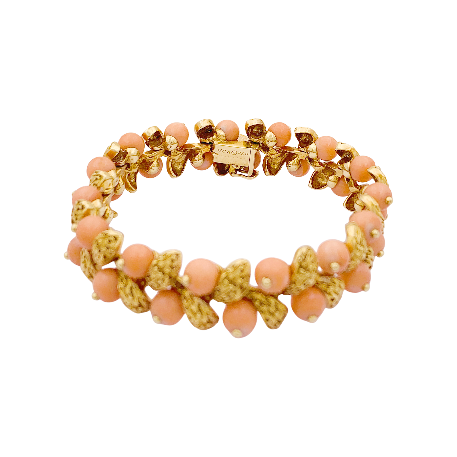 Bracelet Van Cleef & Arpels, “Gui”, or jaune, corail peau d’ange.