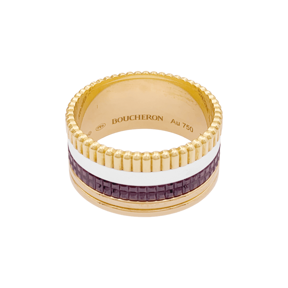 Bague Boucheron, "Quatre Classique Large", trois ors.