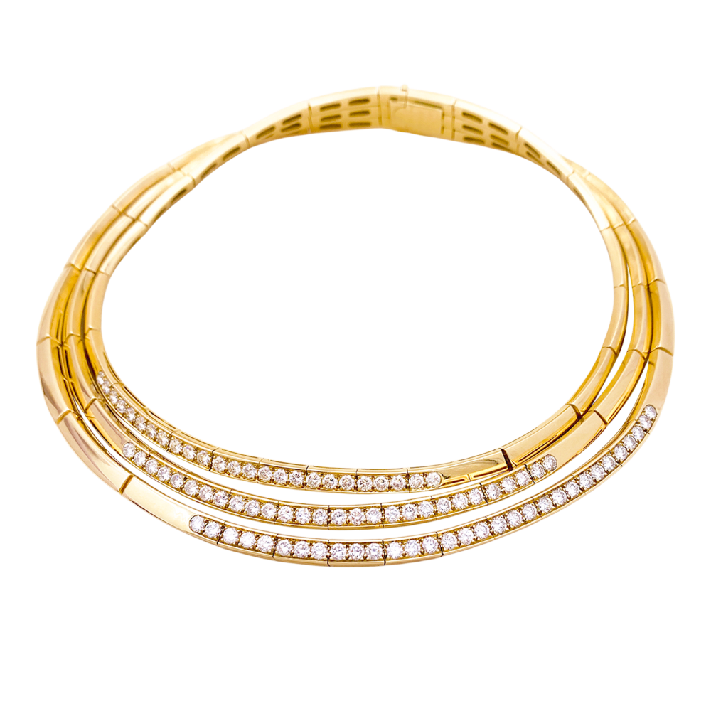 Collier Van Cleef & Arpels, or jaune et diamants.