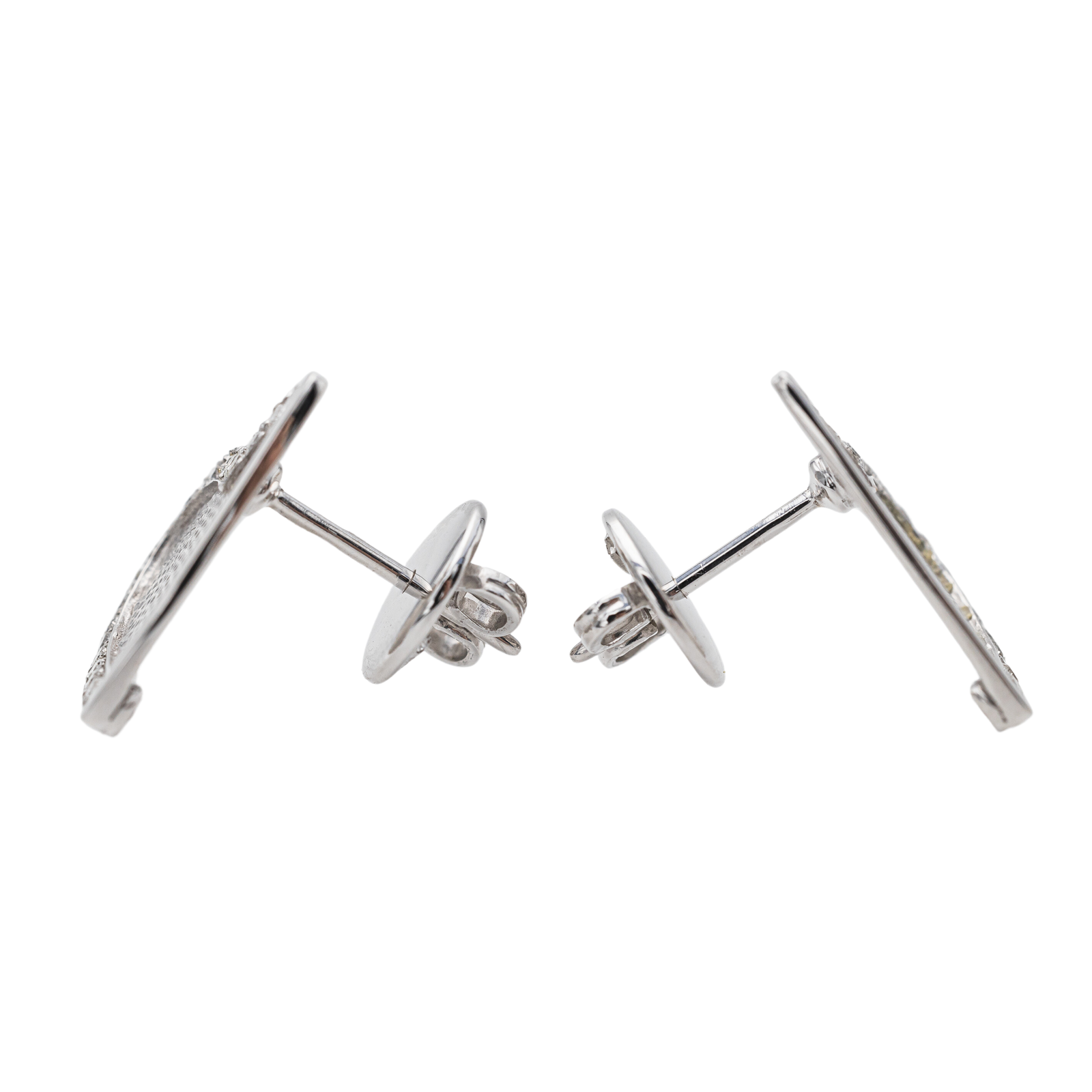 Roberto Coin White Gold Diamond Heart Earrings