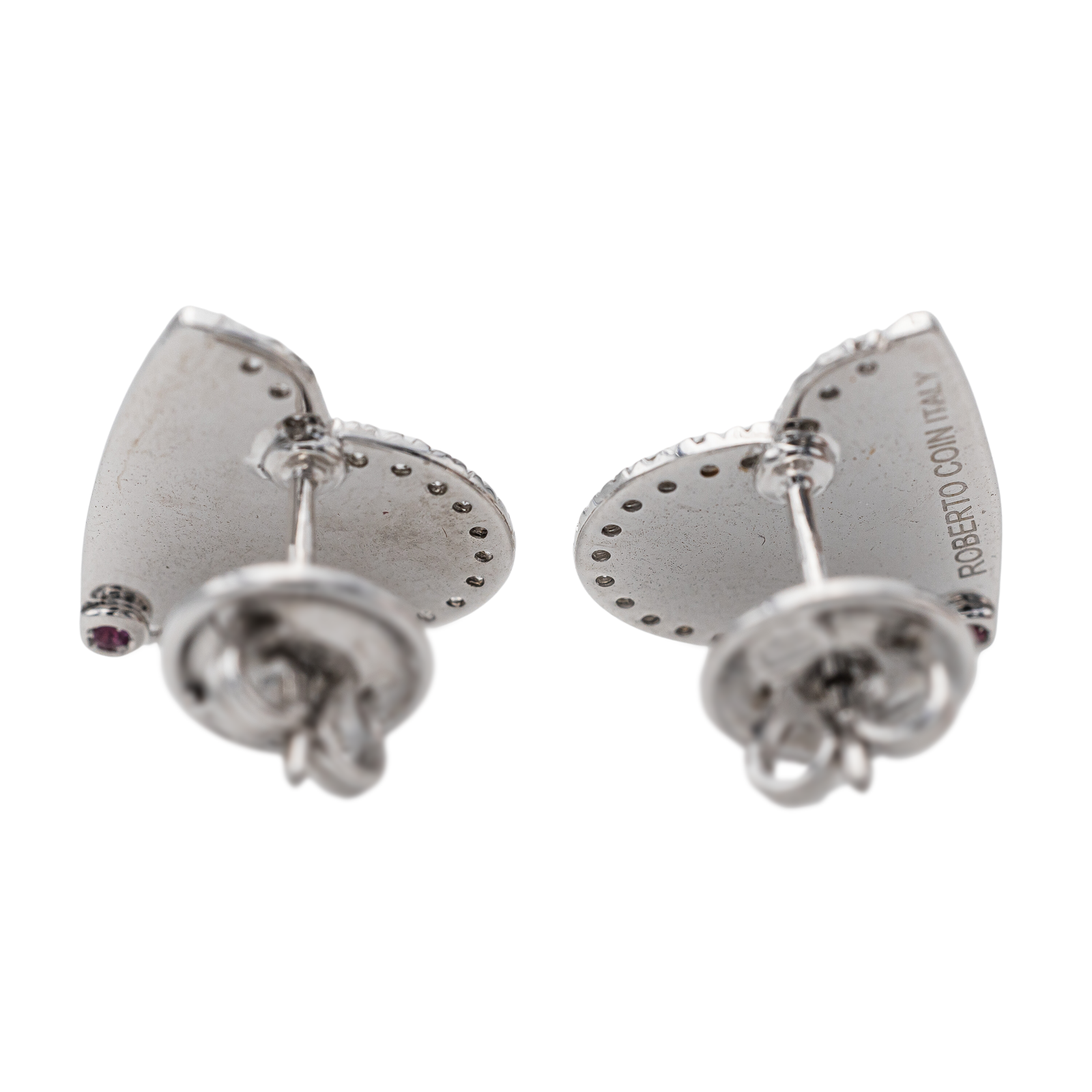 Roberto Coin White Gold Diamond Heart Earrings