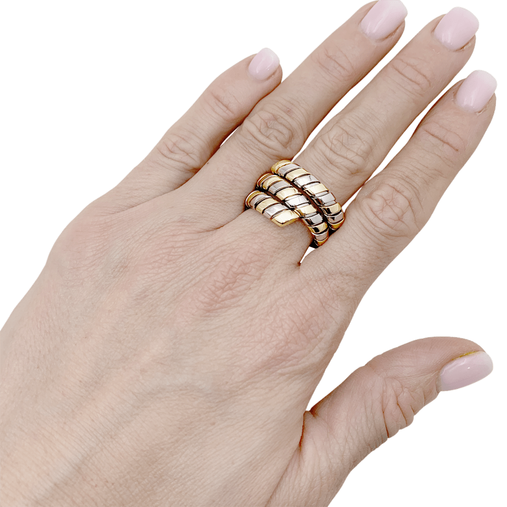 Bague Bulgari, "Tubogas", deux tons ors. - Maison Eloe