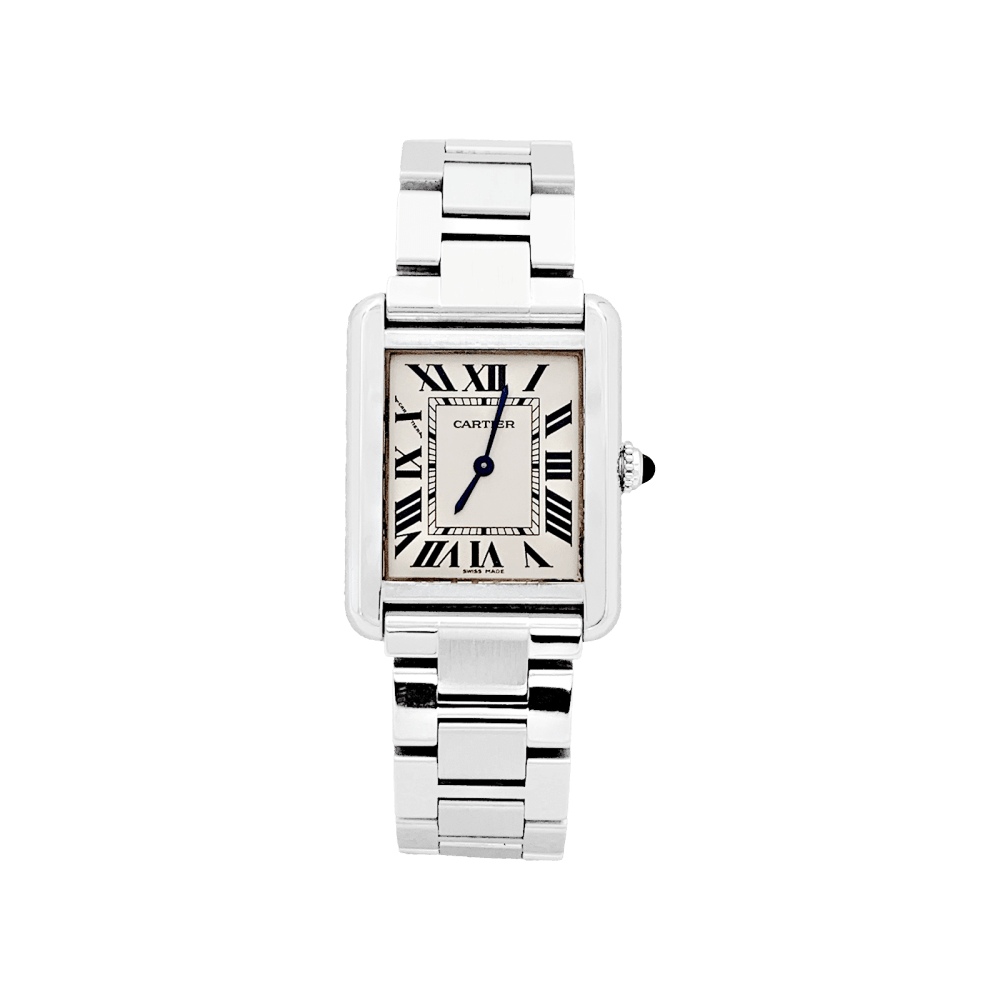 Montre Femme CARTIER, « Tank Solo », acier.