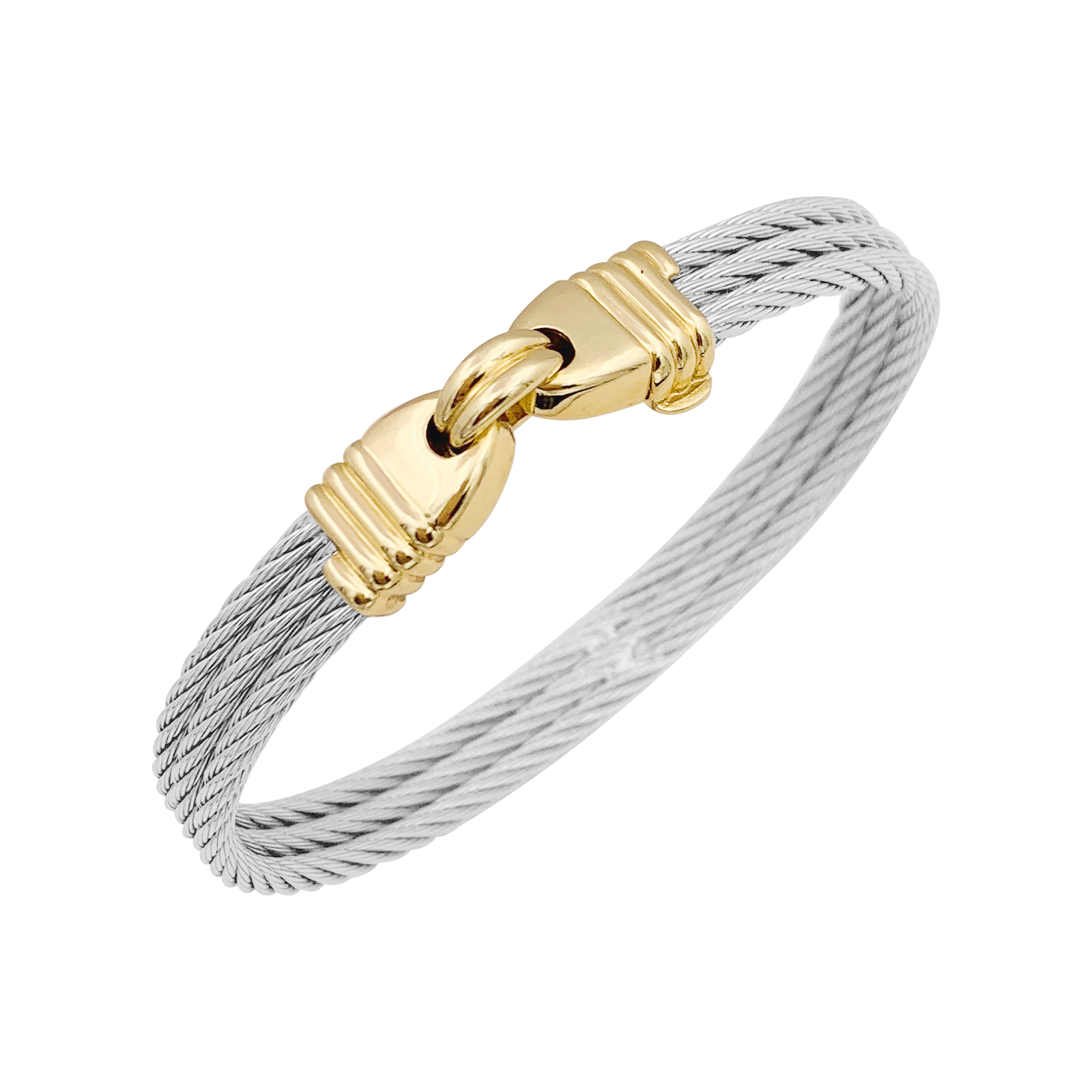 Bracelet vintage Fred, "Force 10", or et acier.