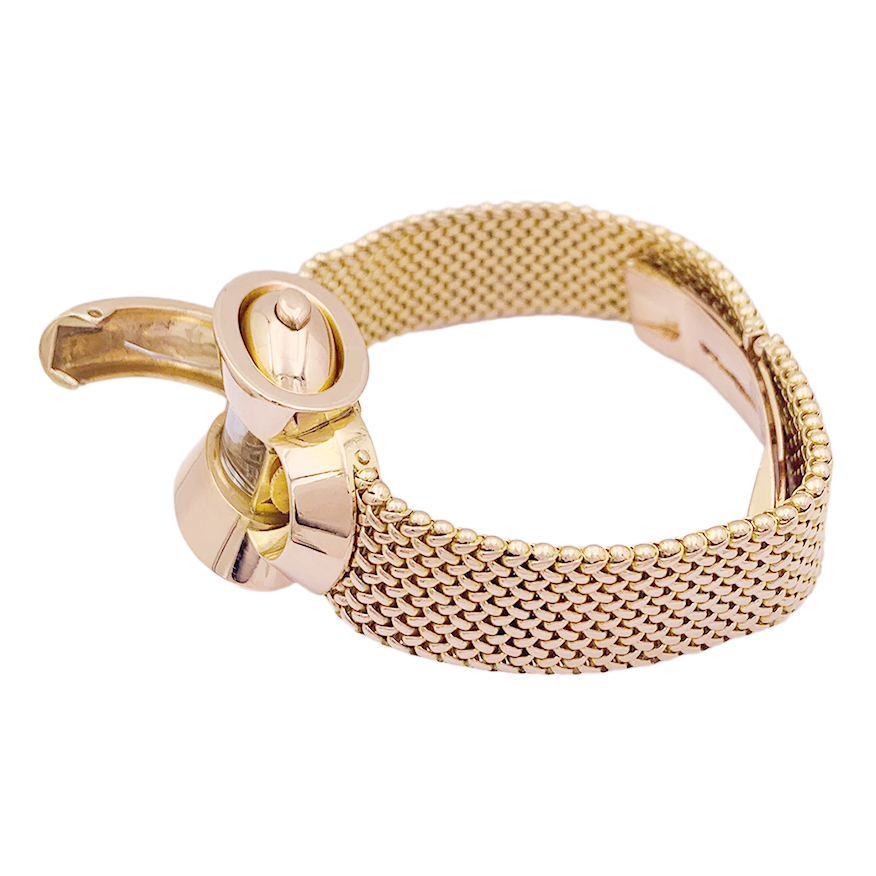 Montre vintage secrète, or rose.