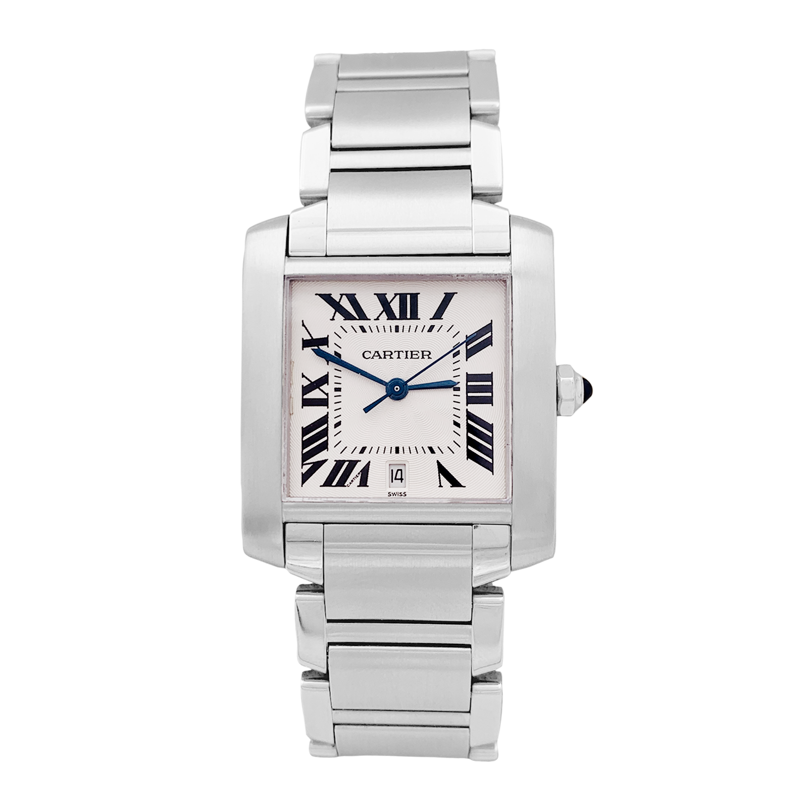 Montre Cartier, "Tank Française", acier.