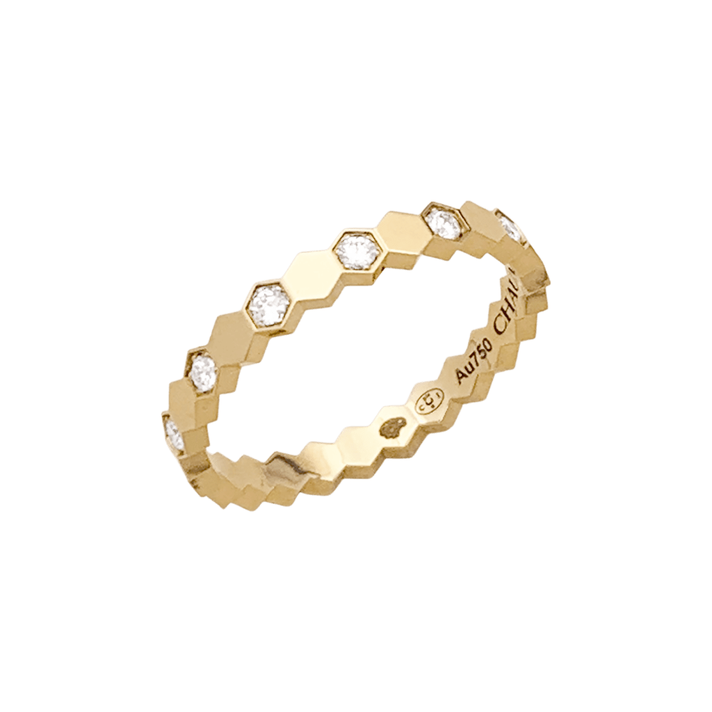 Bague Chaumet, "Bee de Chaumet", or rose, diamants.