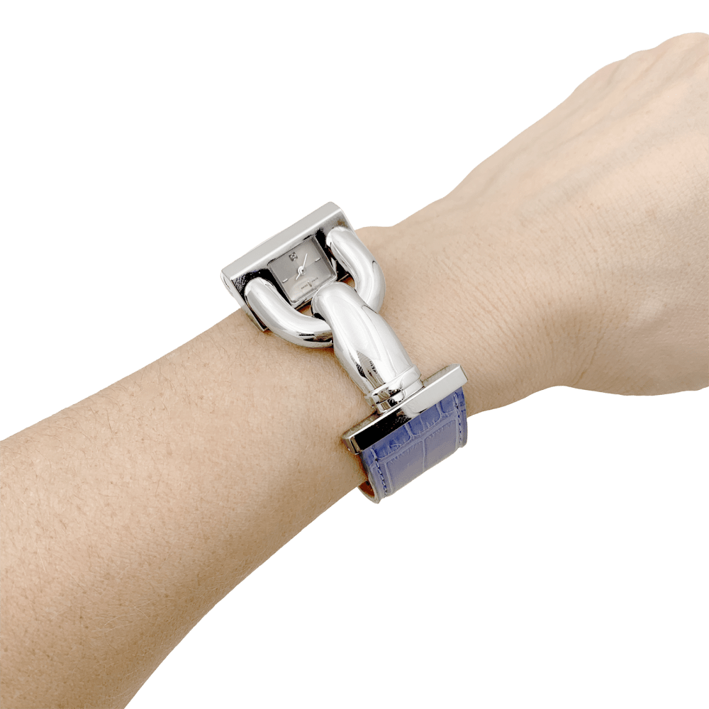 Montre Van Cleef & Arpels, "Cadenas", acier, cuir.