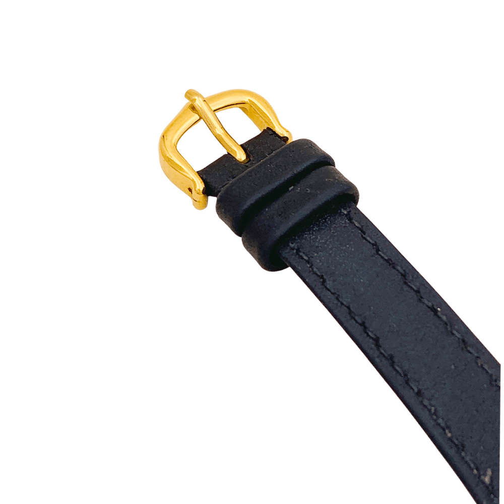 Montre Cartier, "Tank Must", argent plaqué or, cuir.