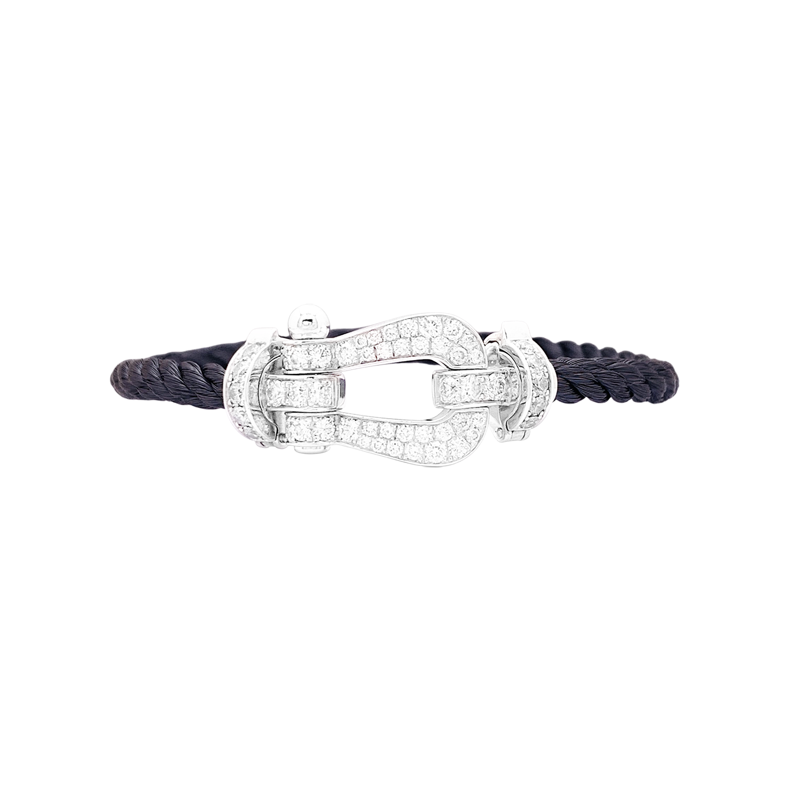 Bracelet Fred, "Force 10" or blanc, diamants.