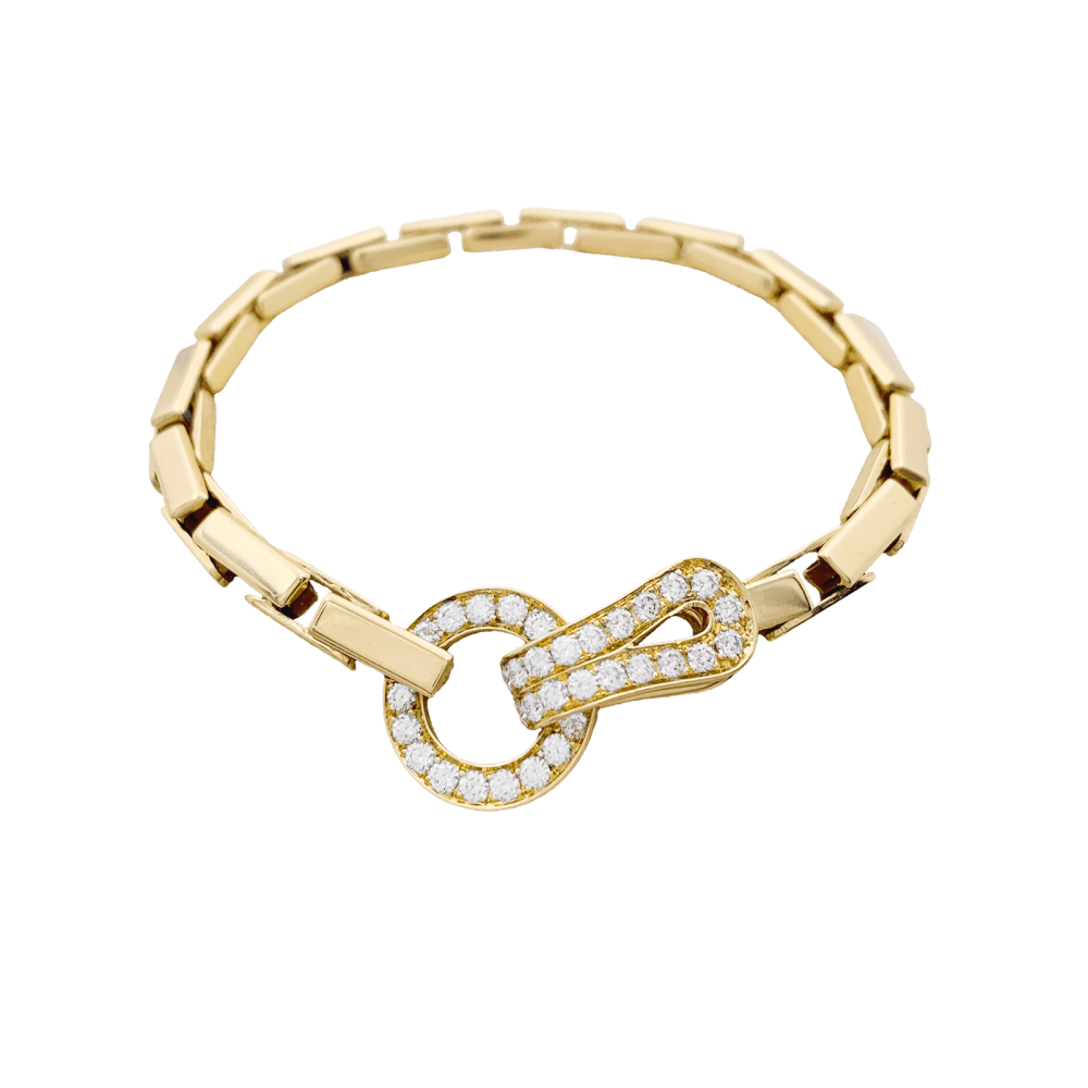 Bracelet Cartier, "Agrafe", or jaune, diamants.
