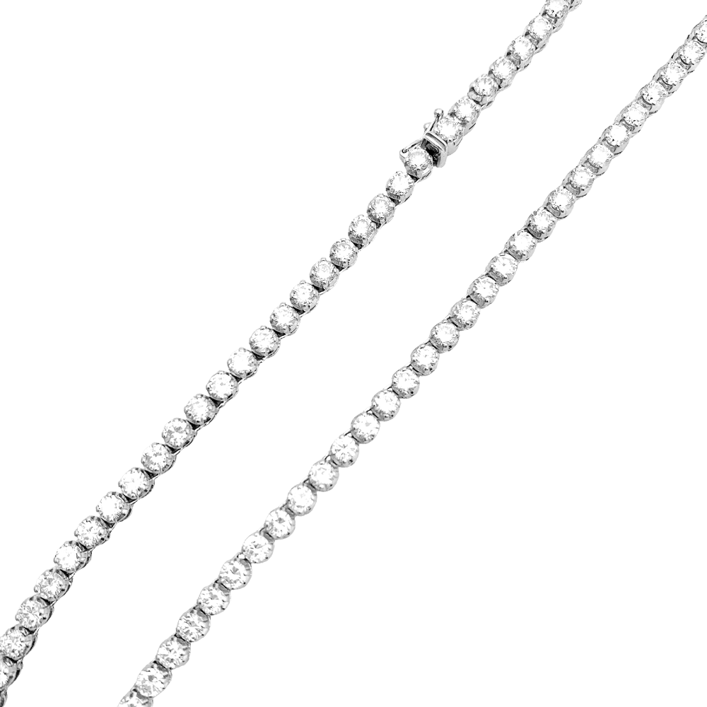 Collier rivière or blanc et diamants.