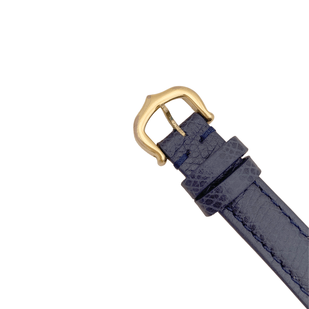 Montre Cartier, "Colisée Must", argent plaqué or, cuir.