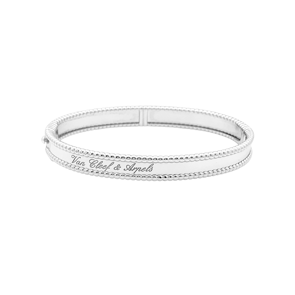 Bracelet Van Cleef & Arpels, "Perlée Signature", or blanc.