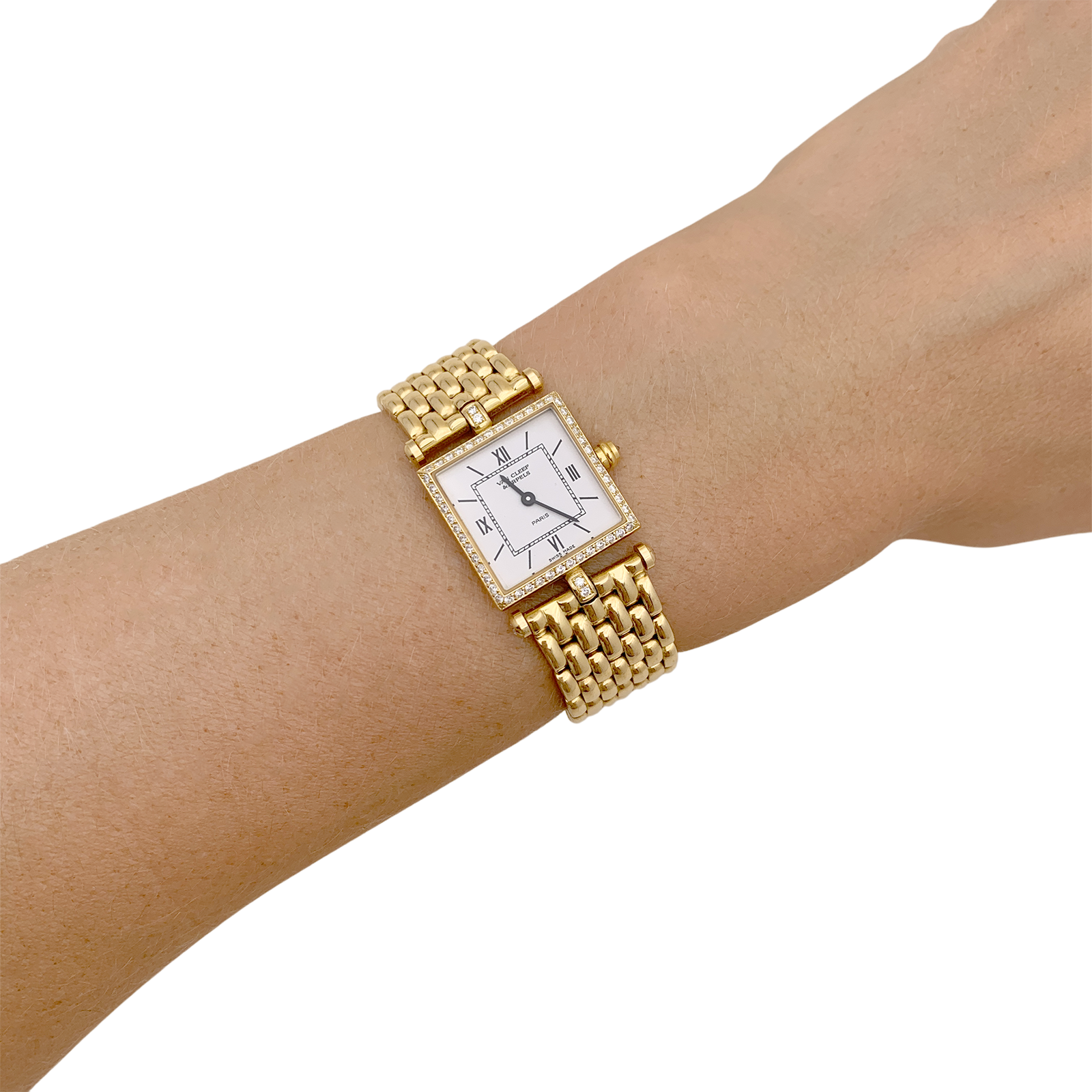 Montre Van Cleef & Arpels, "Classique", or jaune et diamants.