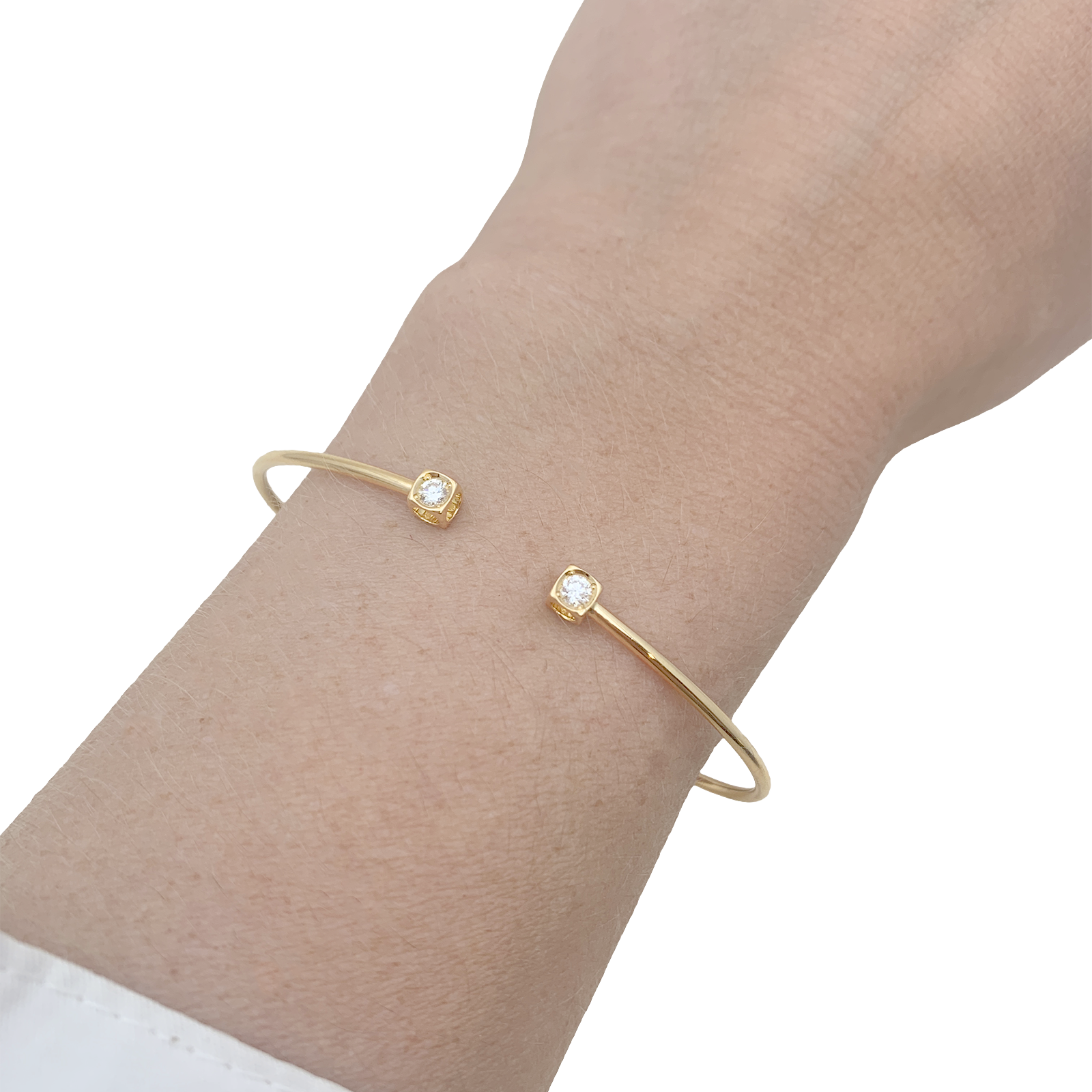 Bracelet Dinh Van, "Le Cube Diamant", or jaune, diamants.