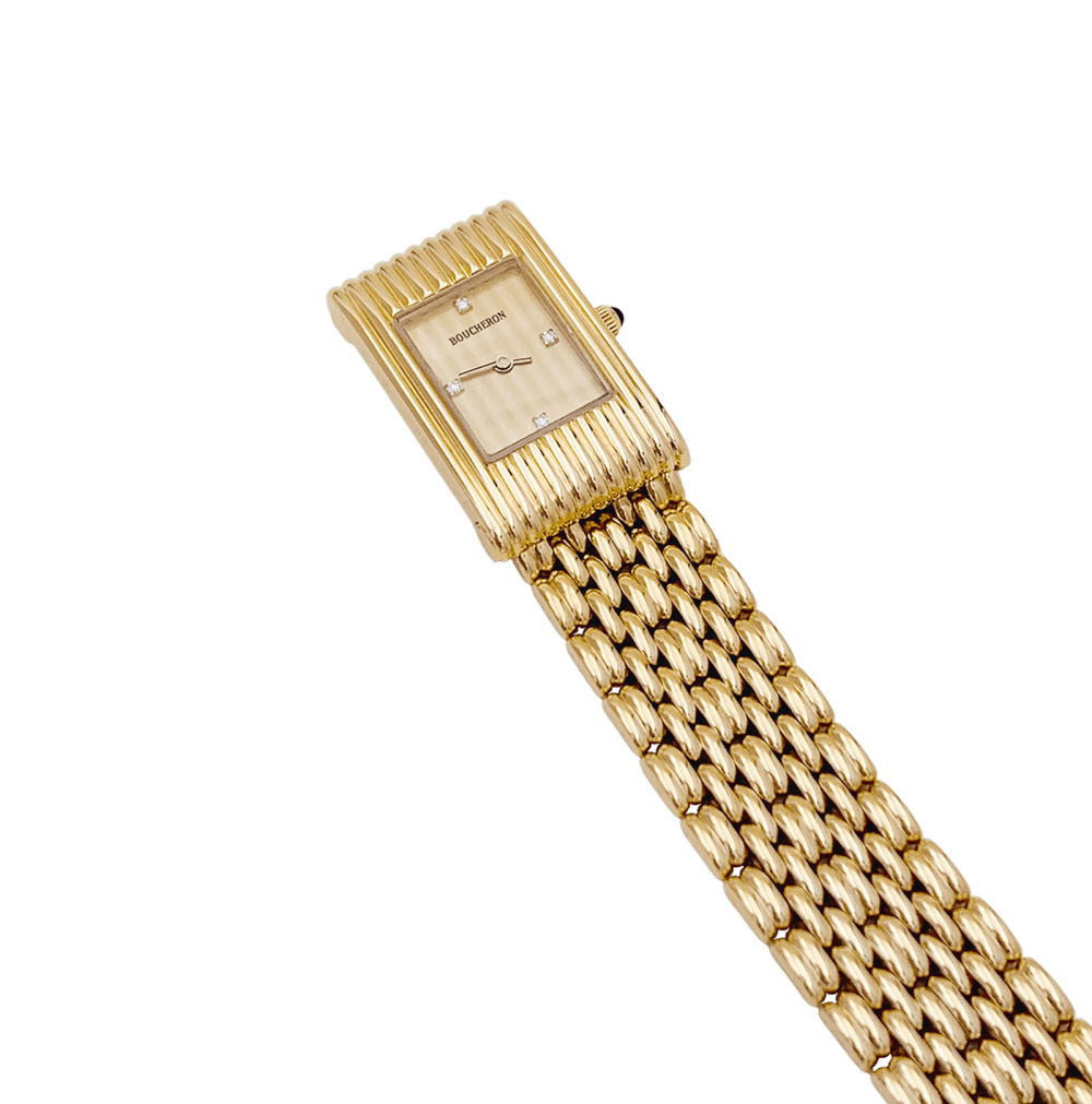 Montre Boucheron, "Reflet", or jaune, diamants.