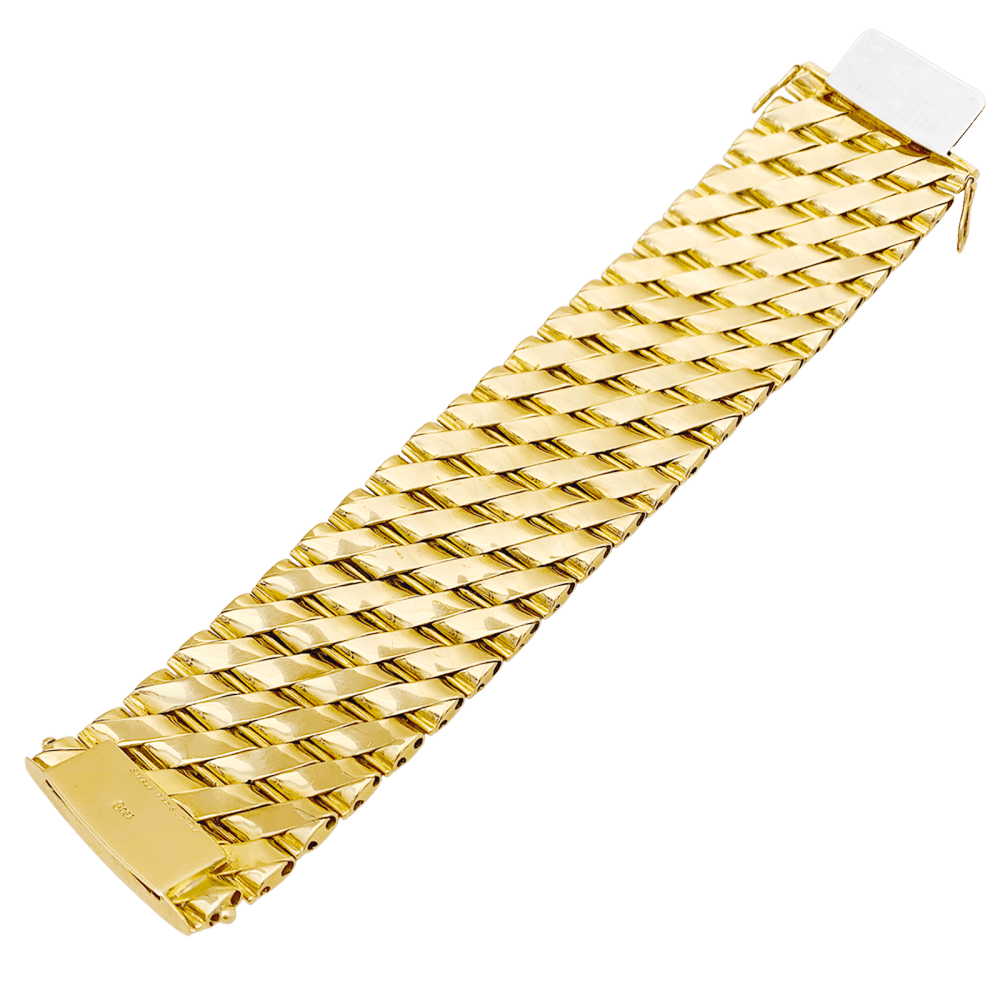 Bracelet Sterlé Paris, or jaune, platine, diamants.
