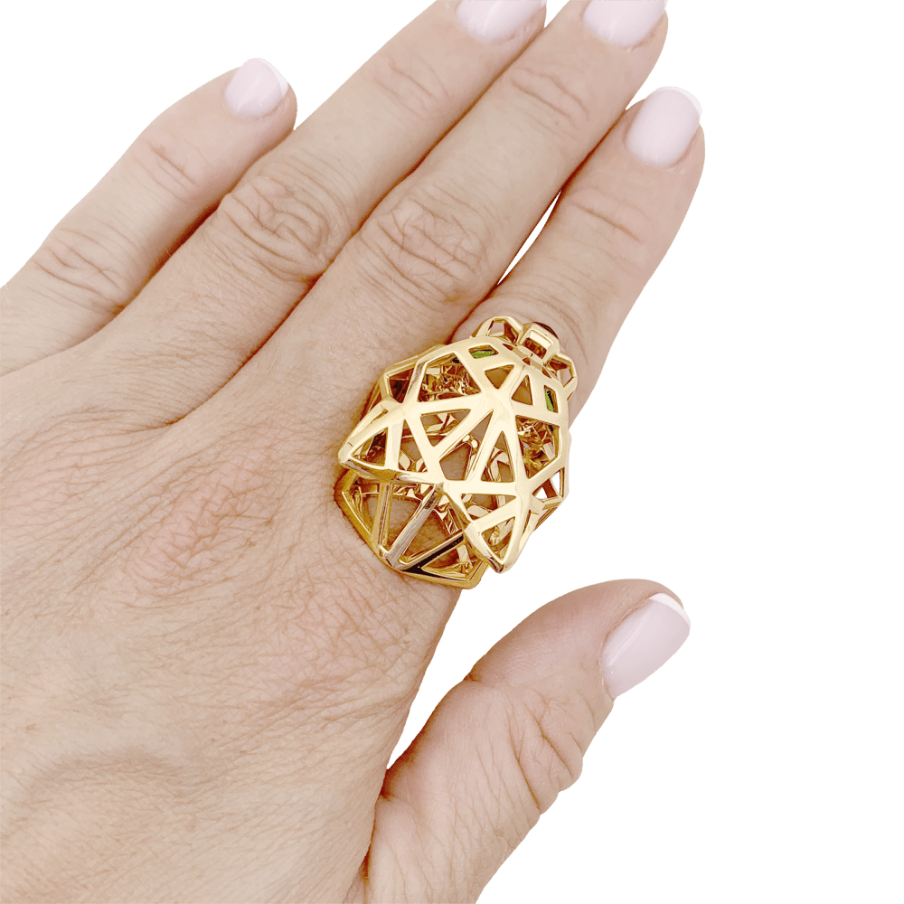 Bague Cartier, "Panthère de Cartier", or jaune, tsavorites, onyx.