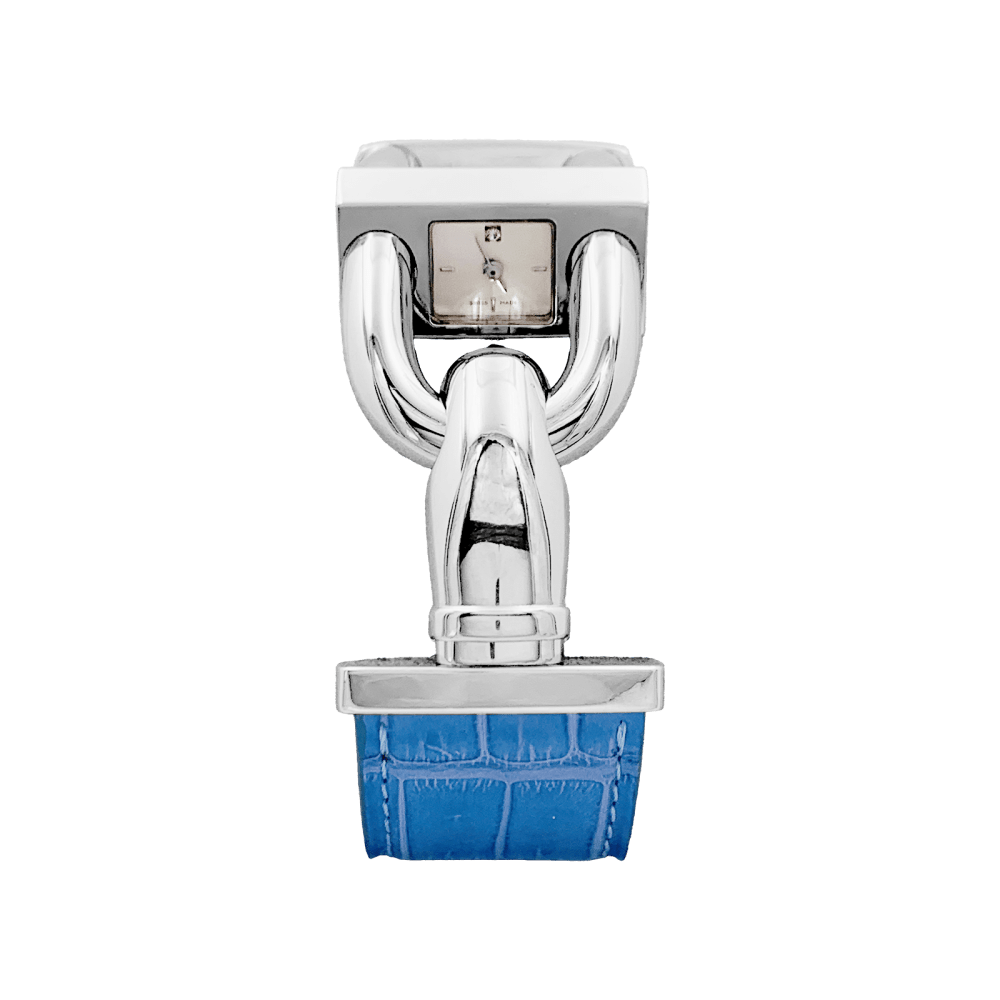 Montre Van Cleef & Arpels, "Cadenas", acier, cuir.