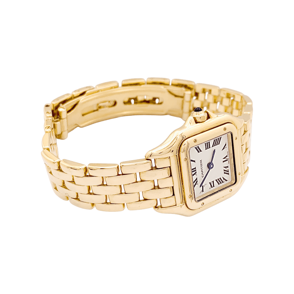 Montre Cartier, "Panthère", or jaune.
