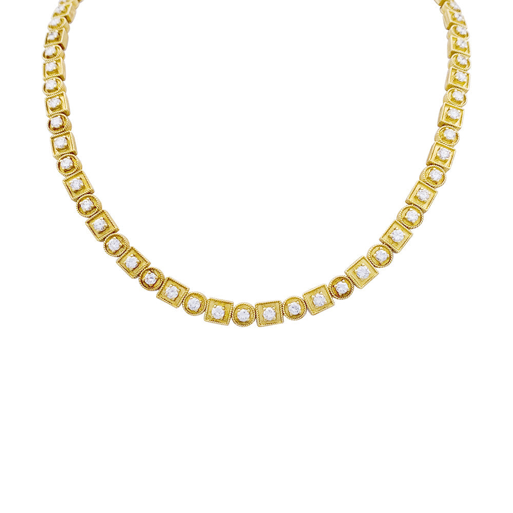 Collier Lalaounis, "Byzantine", or jaune et diamants.