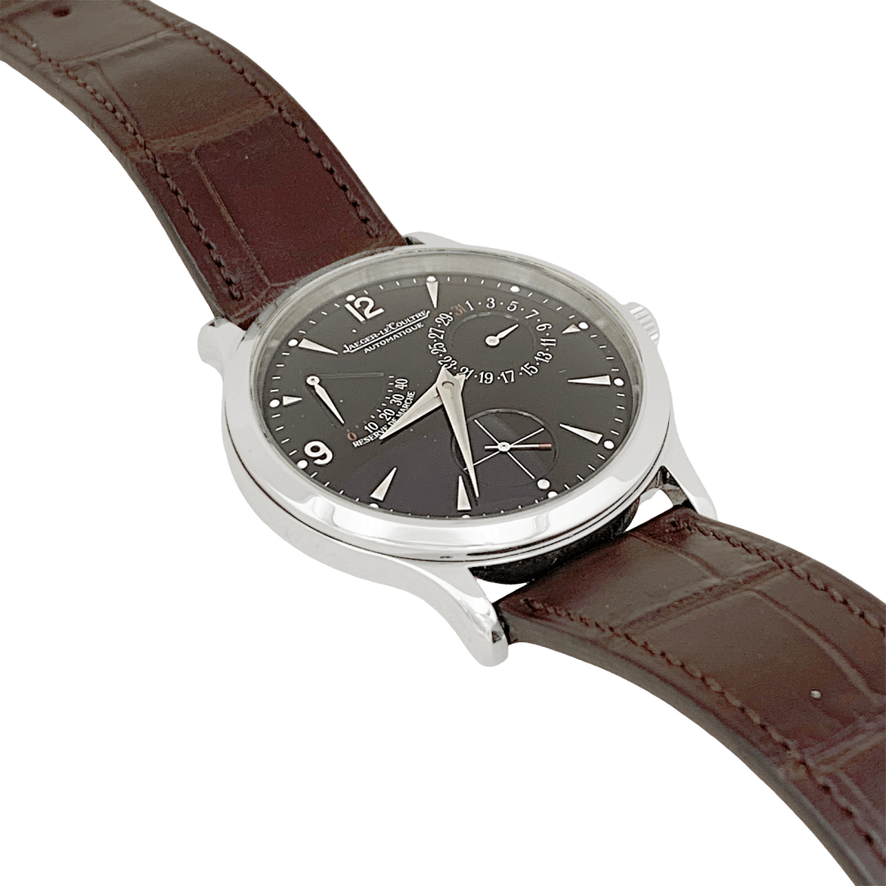 Montre Jaeger-Lecoultre, "Master Control 1000 hours", acier, cuir.