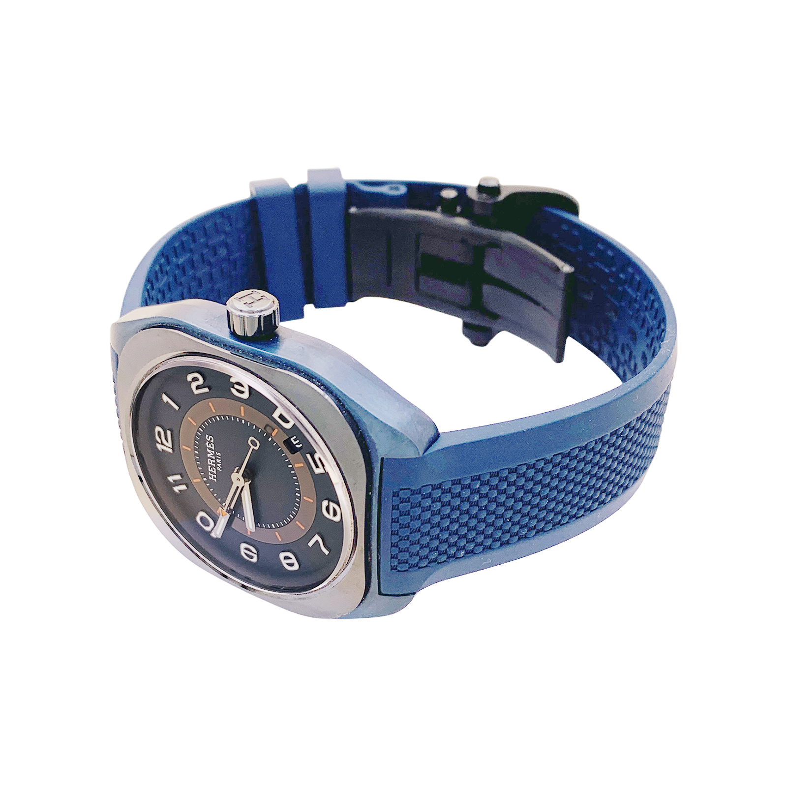 Montre Hermès, "H08", titane, caoutchouc.