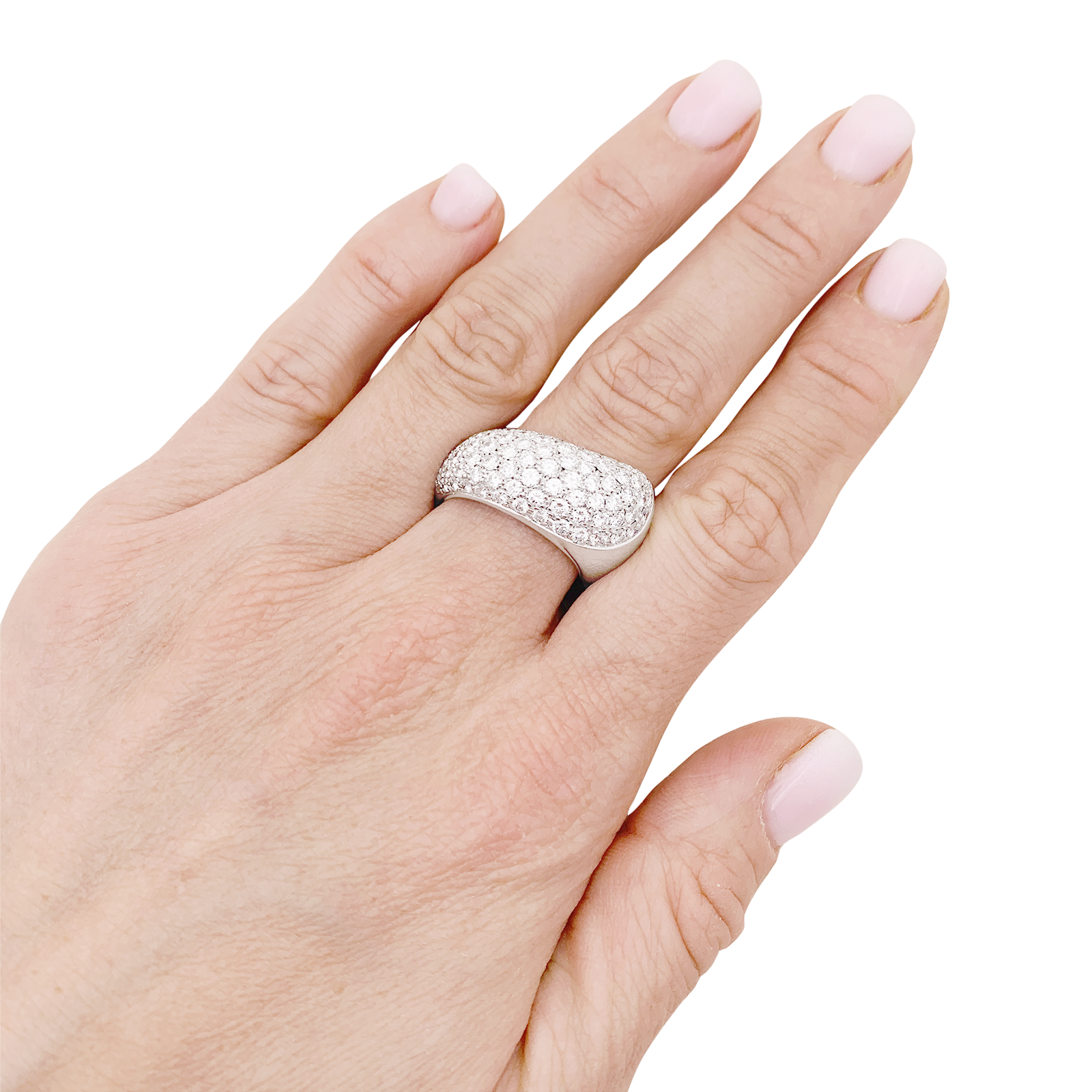 Bague Chaumet, "Hommage à Venise", or blanc, diamants.
