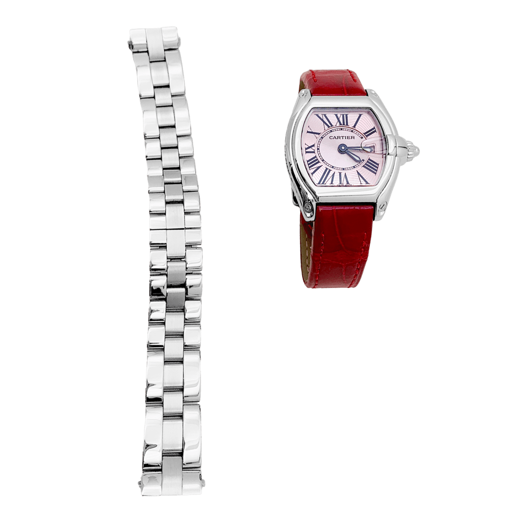 Montre Cartier, "Roadster", acier.