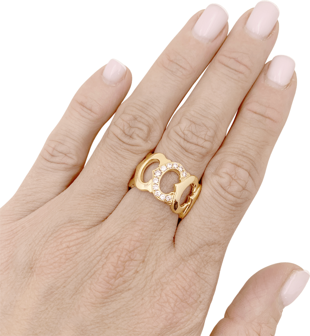 Bague Cartier, "C de Cartier", or jaune, diamants.