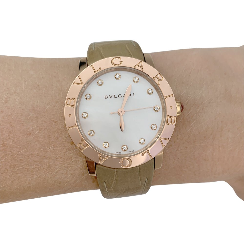 Montre Bulgari, modele "BB33"en or rose - Maison Eloe