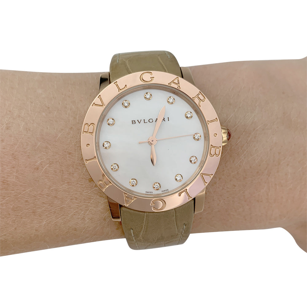 Montre Bulgari, modele "BB33"en or rose