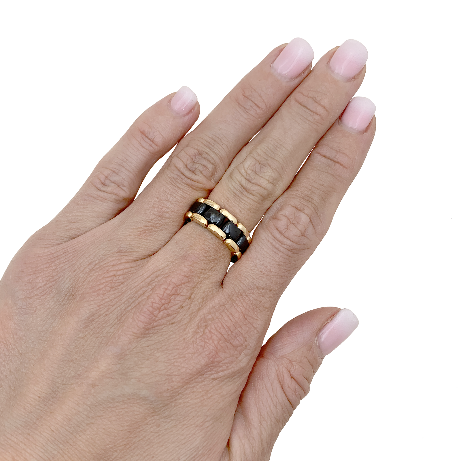 Bague CHANEL, "Ultra" or jaune et céramique.