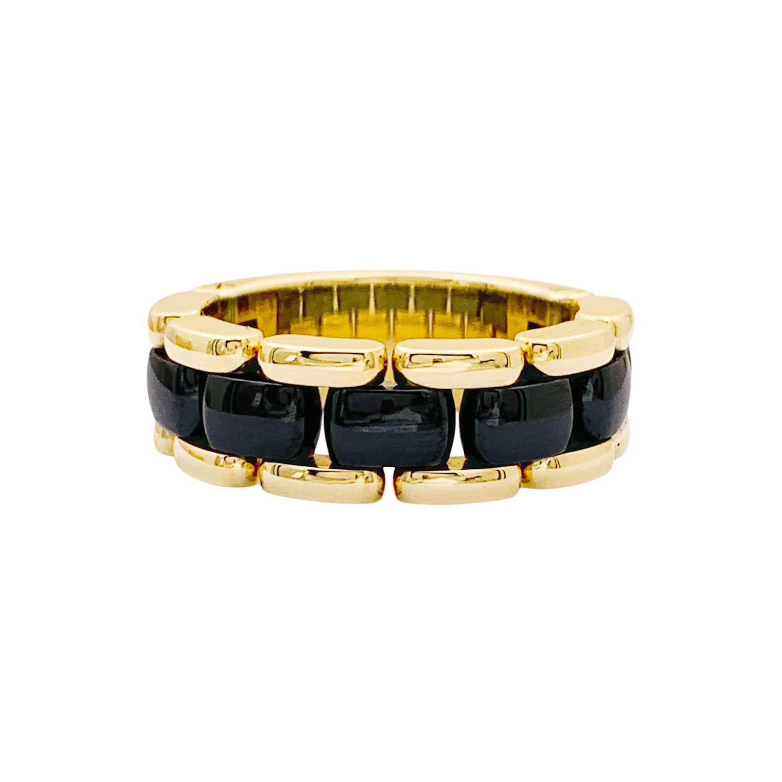 Bague CHANEL, "Ultra" or jaune et céramique.
