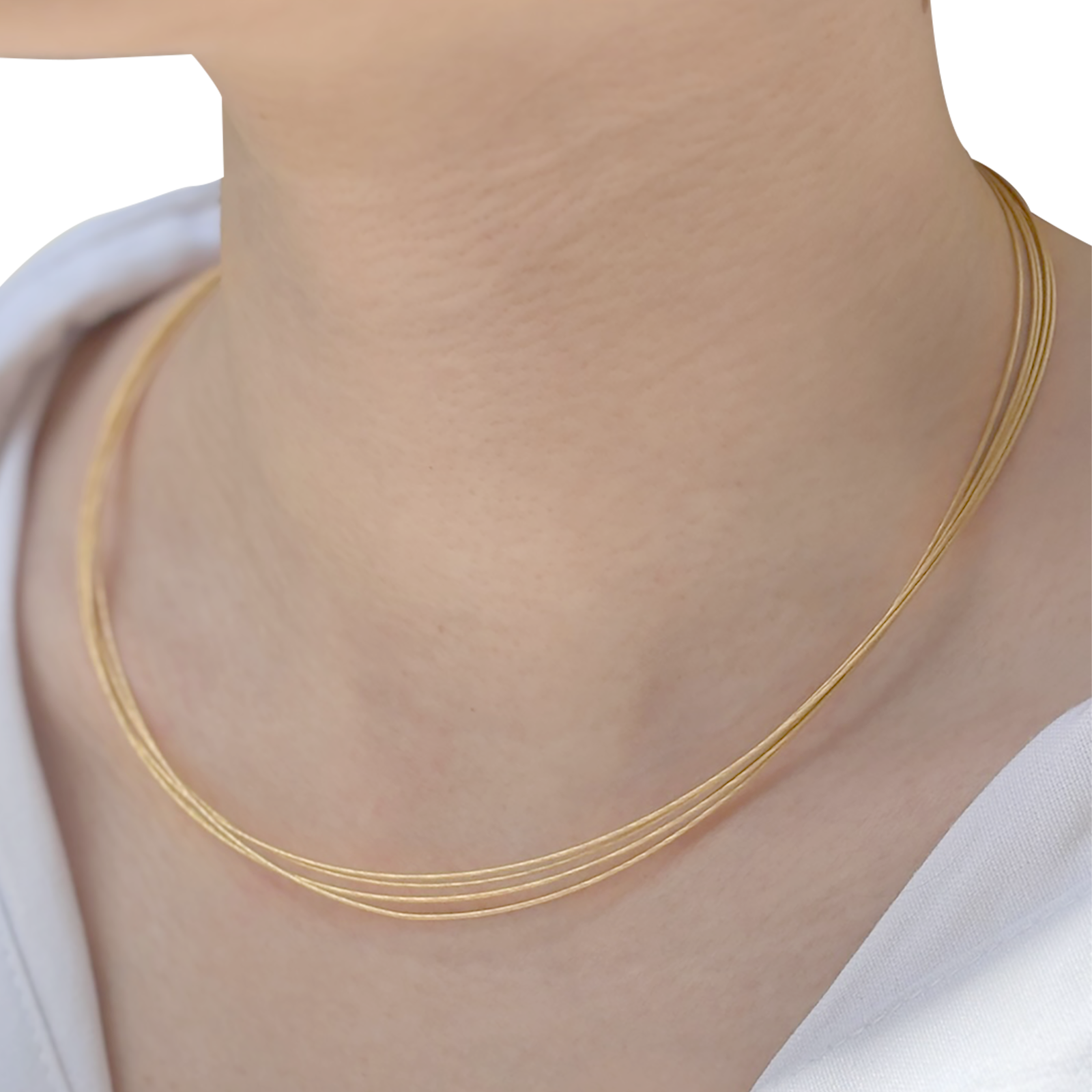 Collier DINH VAN, cinq câbles en or jaune.