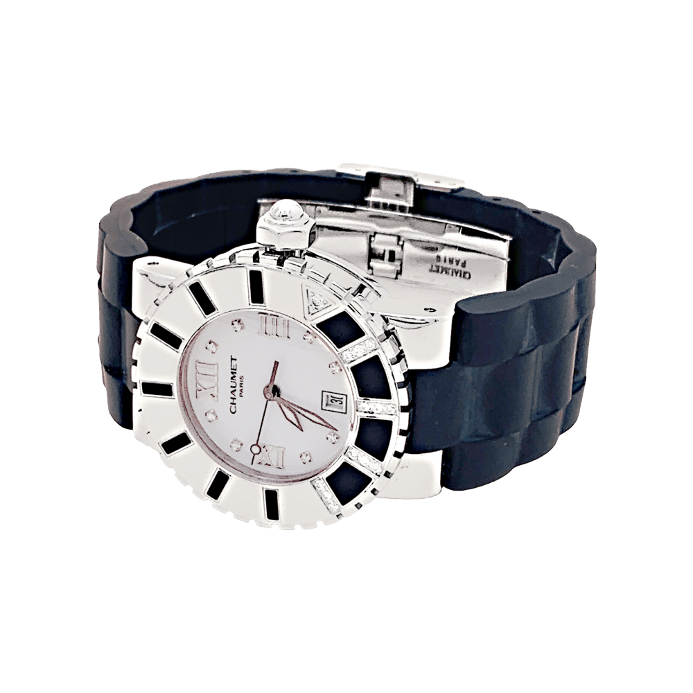 Montre Chaumet, "Class-One", en acier et diamants.