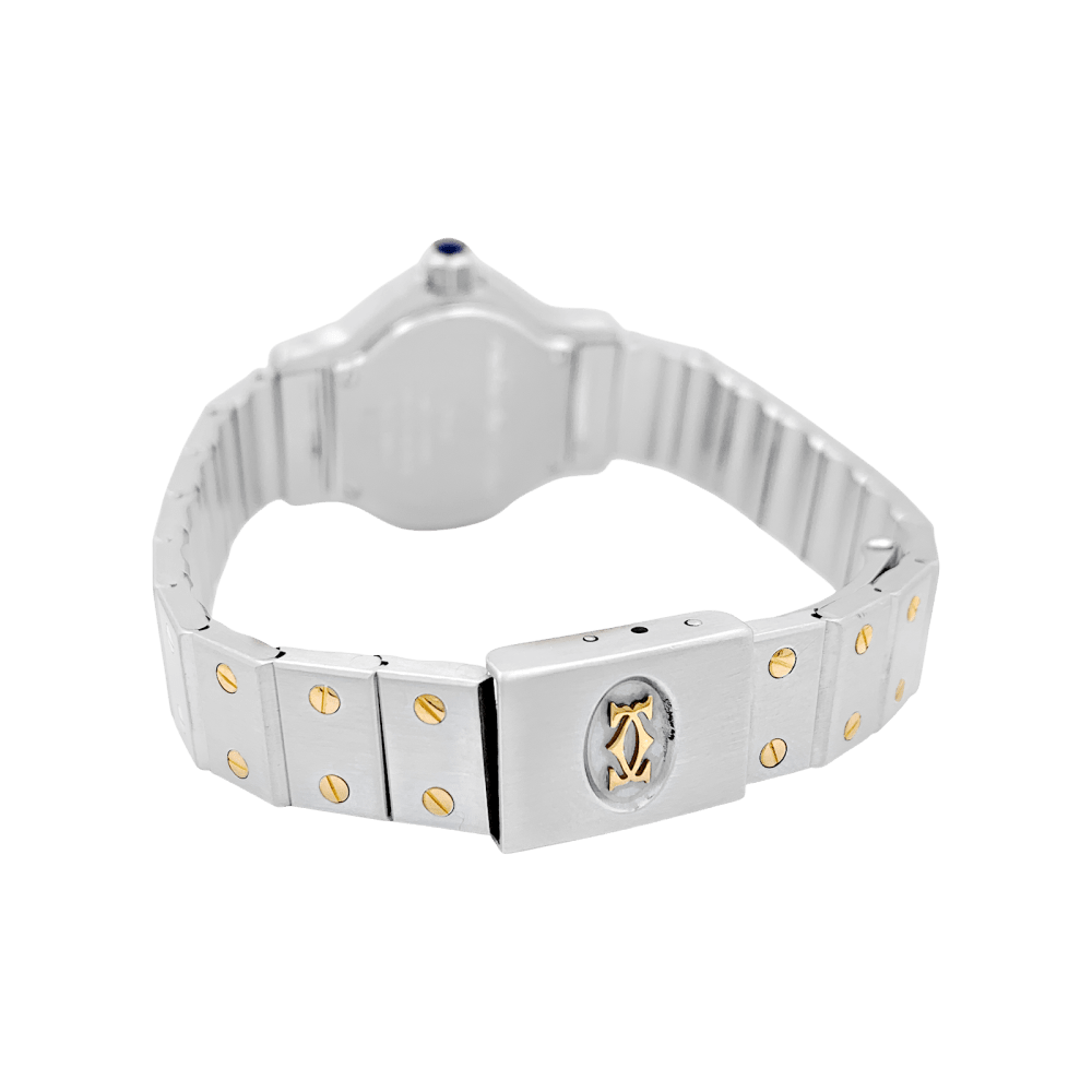 Montre Cartier, "Santos Octogonale", acier et or.