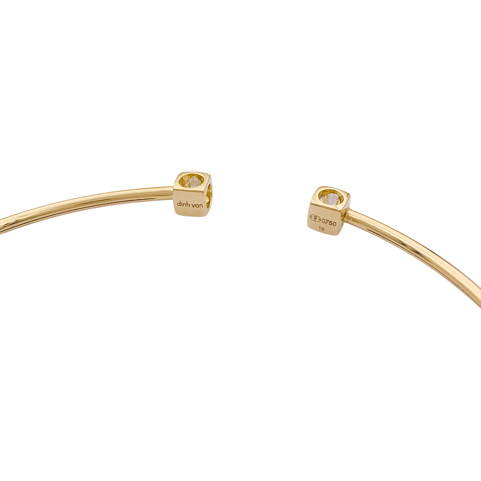 Bracelet Dinh Van, "Le Cube Diamant", or jaune, diamants.