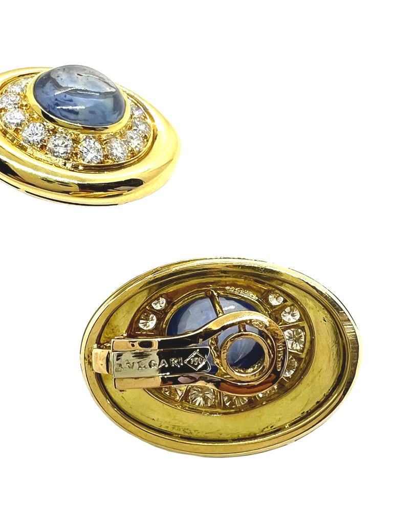 Bulgari, Sapphire, Diamond and 18K Gold Earrings