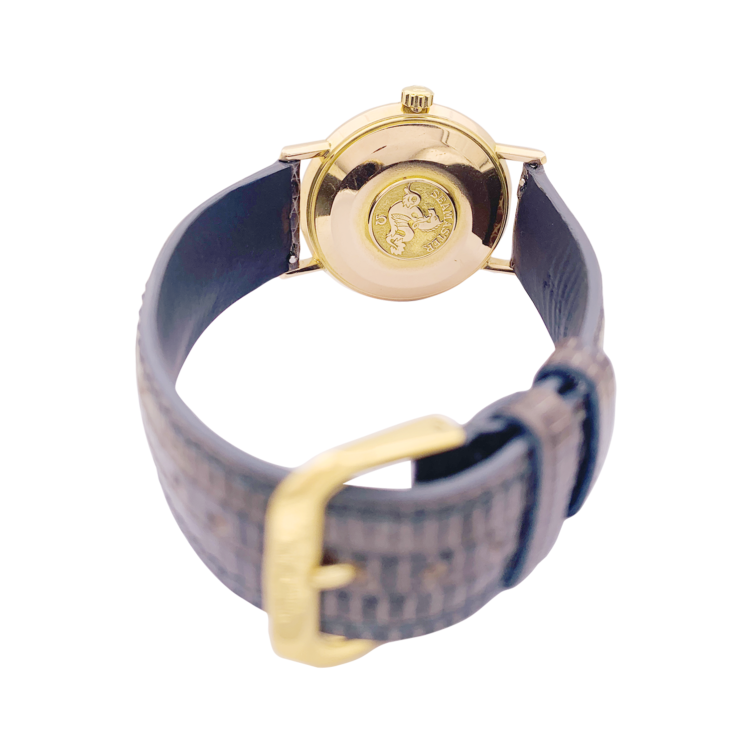 Montre Omega, "Seamaster De Ville" or rose, cuir.