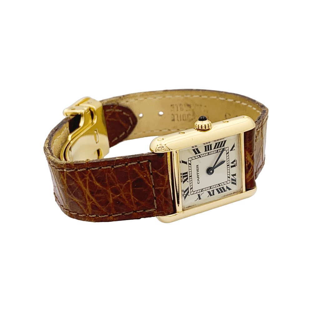 Montre Cartier "Tank Louis Cartier" en or jaune.