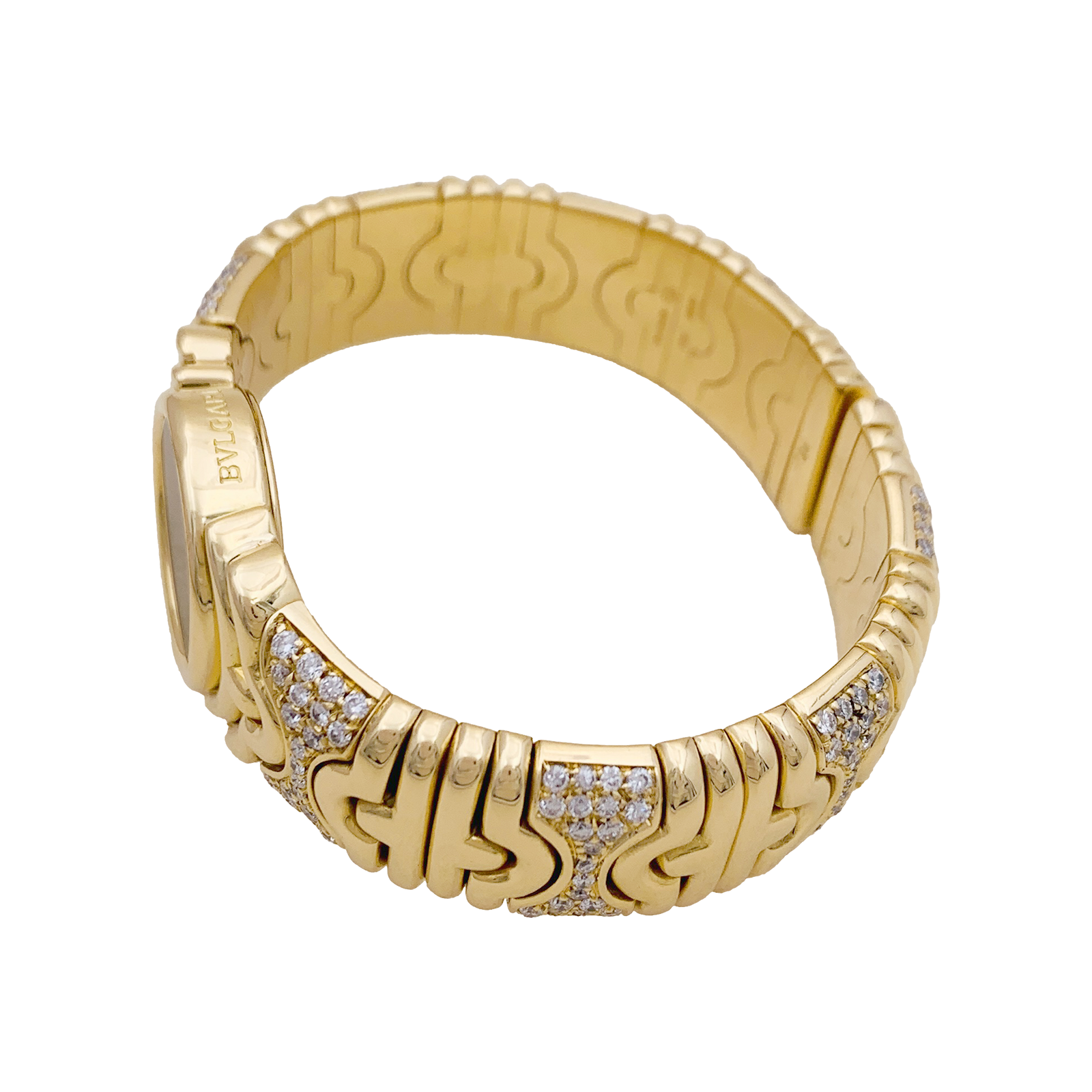 Montre Bulgari,"Parentesi", en or jaune, diamants.