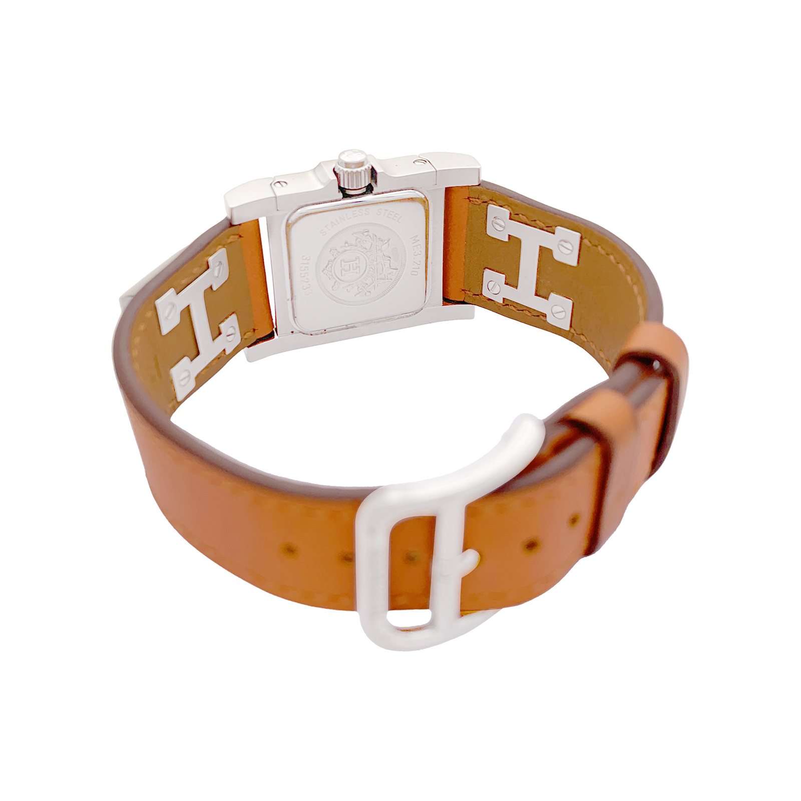 Montre Hermès "Médor" acier, cuir.