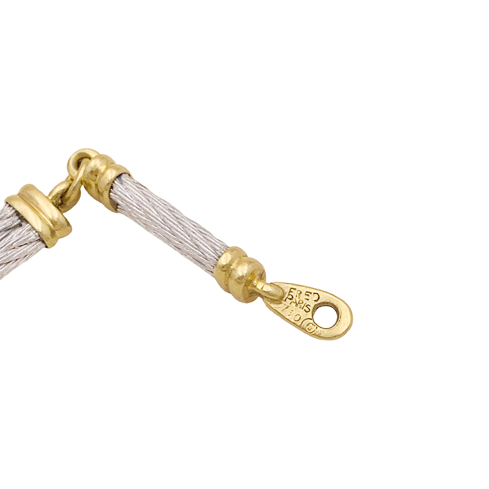 Bracelet Fred, "Force 10", en or jaune, acier.