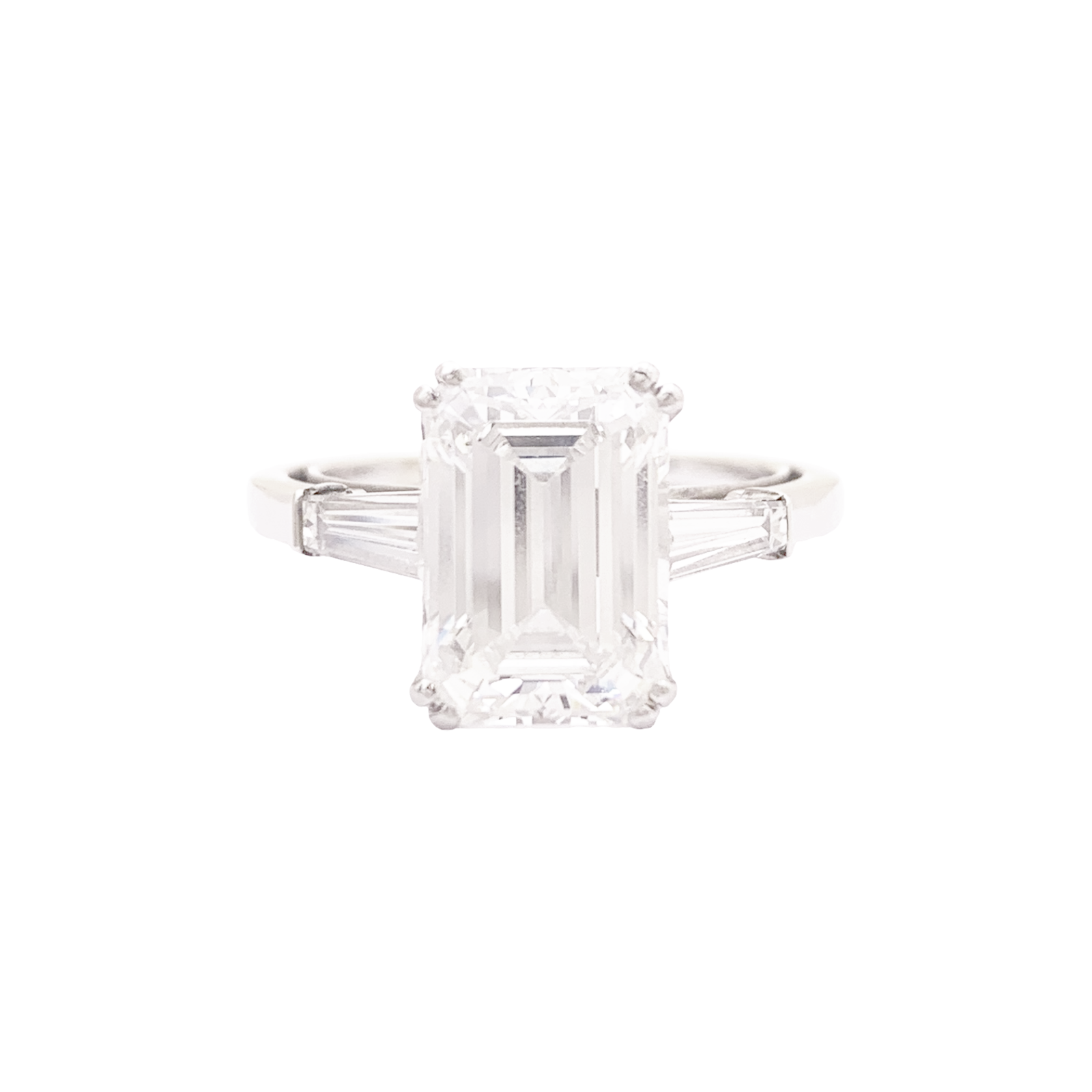 Bague solitaire Van Cleef & Arpels, diamant taille émeraude 4,01 cts.