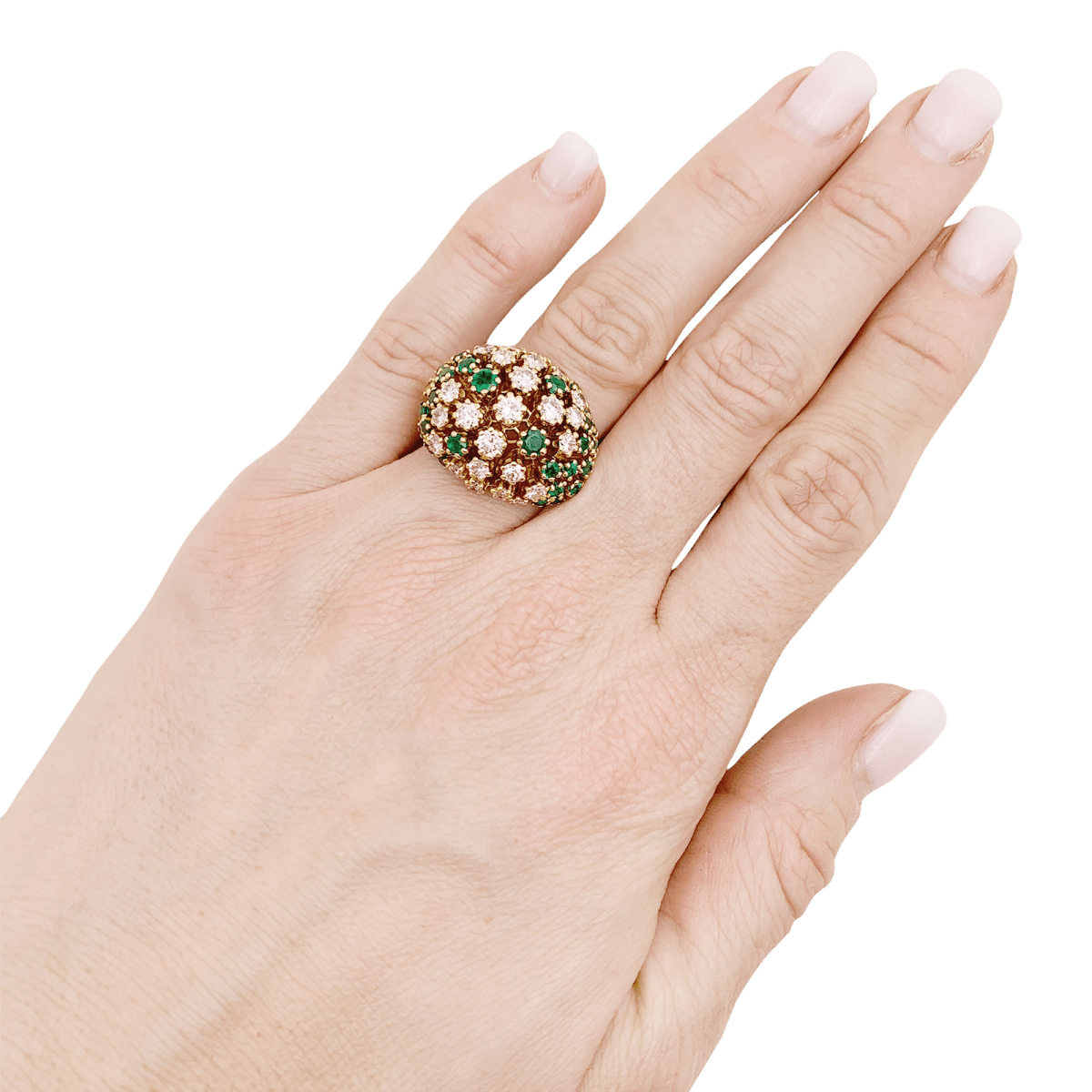 Bague Patek Philippe or jaune, diamants, émeraudes. - Maison Eloe