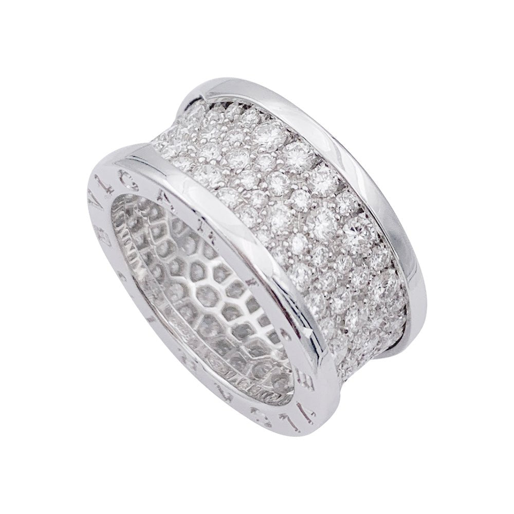 Bague Bulgari, "B.Zero1", or blanc et pavé diamants. - Maison Eloe