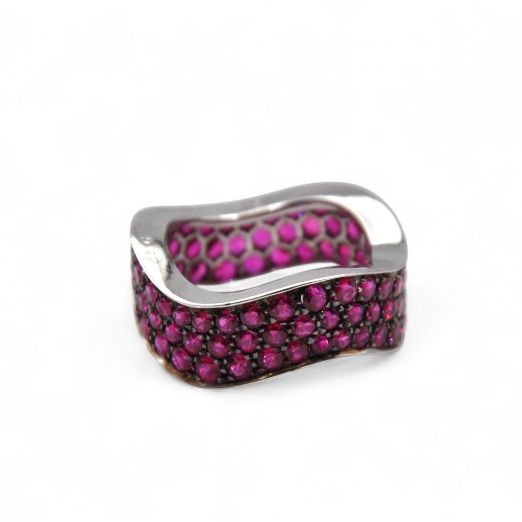 DE GRISOGONO bague bandeau or et rubis. - Maison Eloe